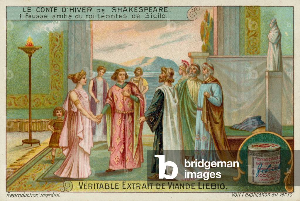 King Leontes, Queen Hermione and King Polyxenes (chromolitho)