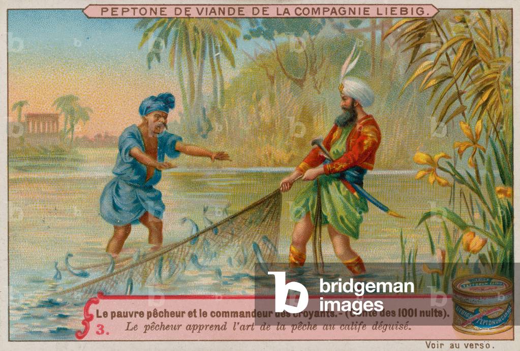 The Fisherman Learns To Fish From The Disguised Caliph (chromolitho)