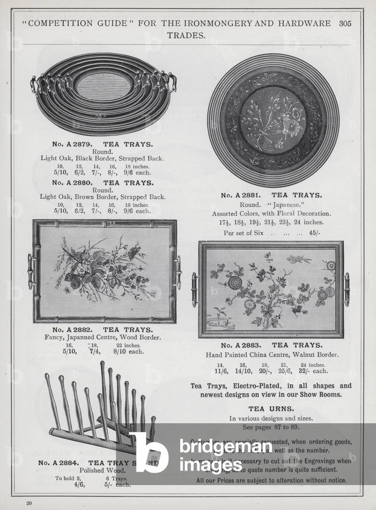 Page of catalogue for the Ironmongery and Hardware Trades, c 1895 (litho)