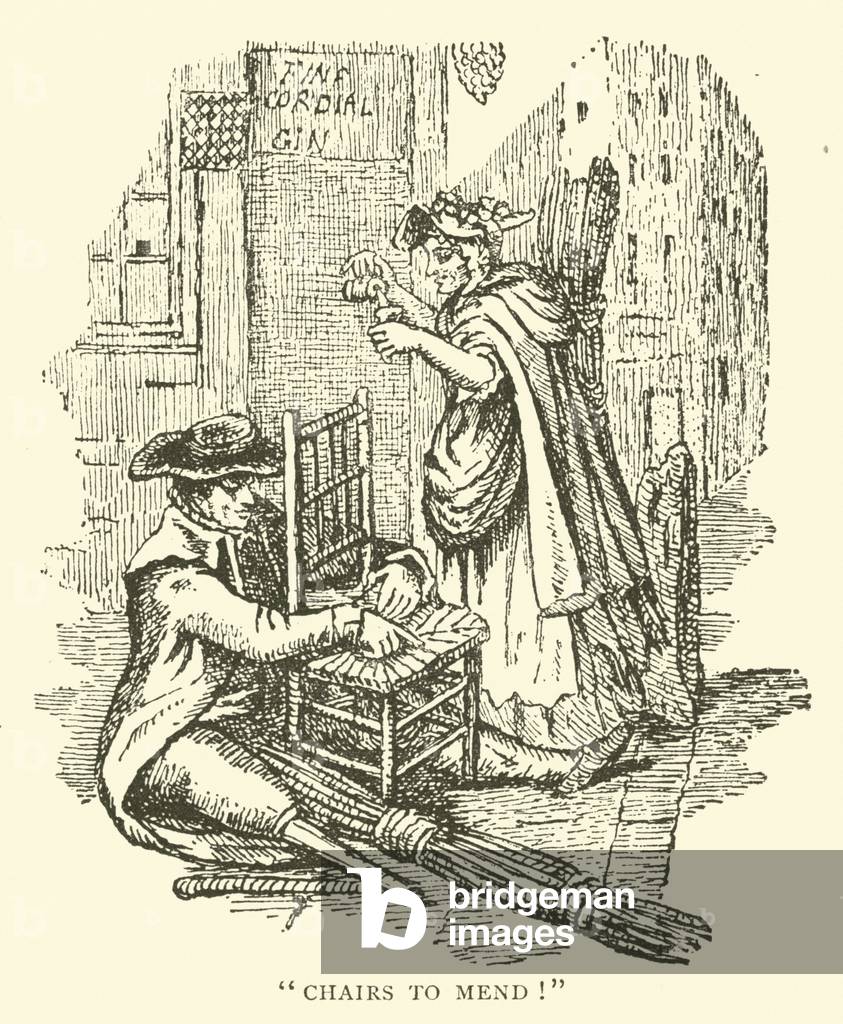 Chair mender (woodcut)
