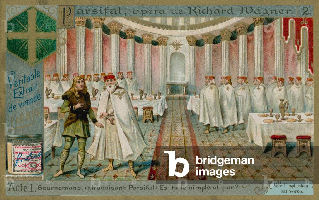 Knights in the Hall of the Grail (chromolitho)