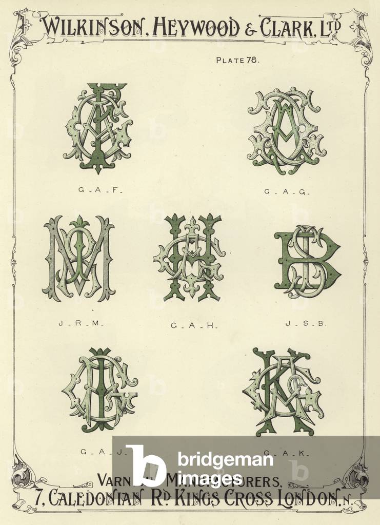 GAF, GAG, JRM, GAH, JSB, GAJ, GAK (chromolitho)