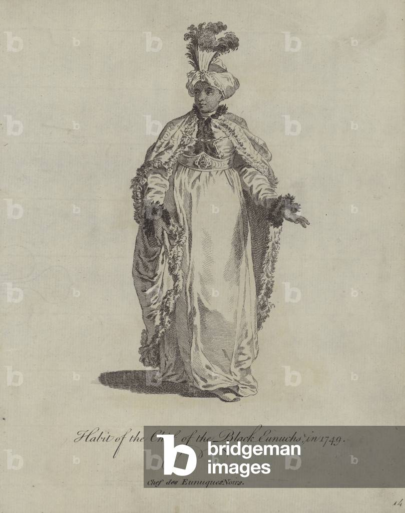 Habit of the chief of the Black Eunuchs in 1749 (engraving)