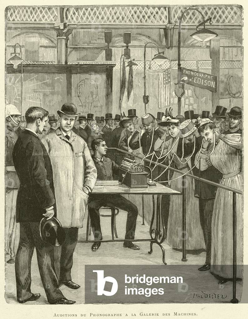 Auditions du Phonographe a la Galerie des Machines (engraving)