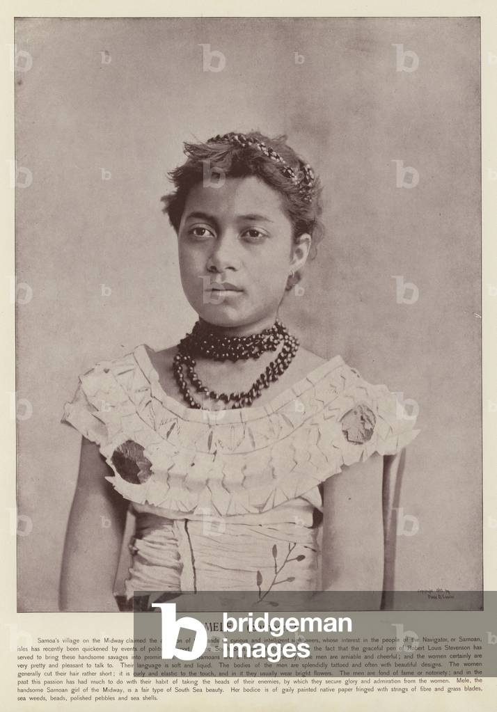 Mele, Samoan (b/w photo)