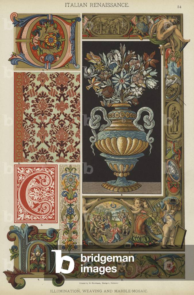 Italian Renaissance, Illumination, Weaving and Marble-Mosaic (colour litho)