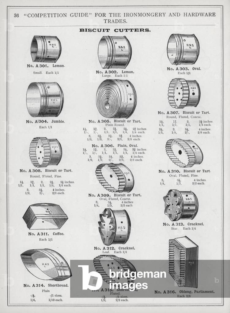 Page of catalogue for the Ironmongery and Hardware Trades, c 1895 (litho)