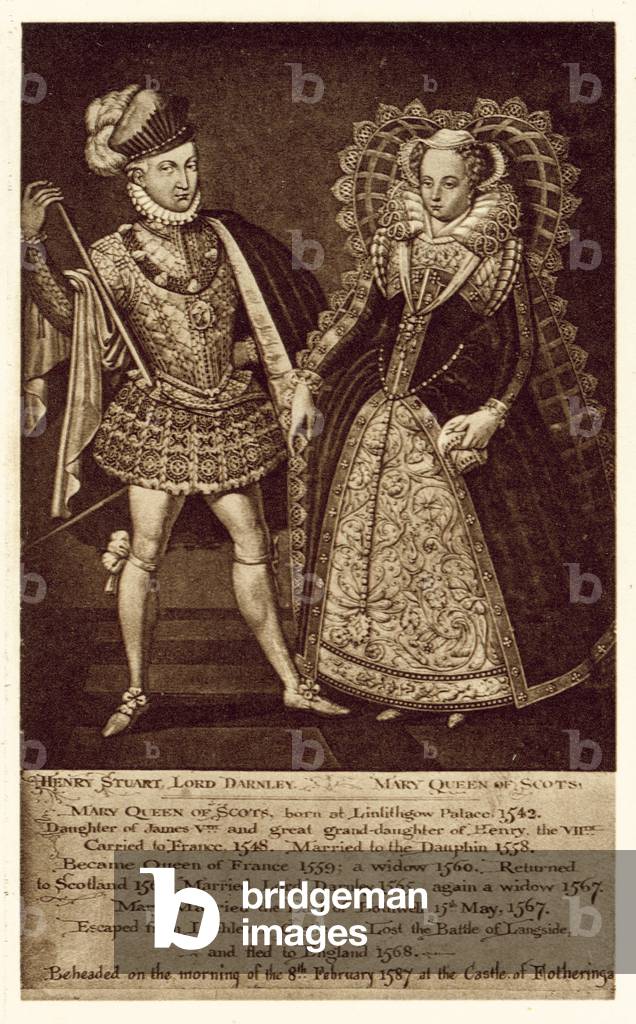 Henry Stuart Lord Darnley, Mary Queen Of Scots (litho)