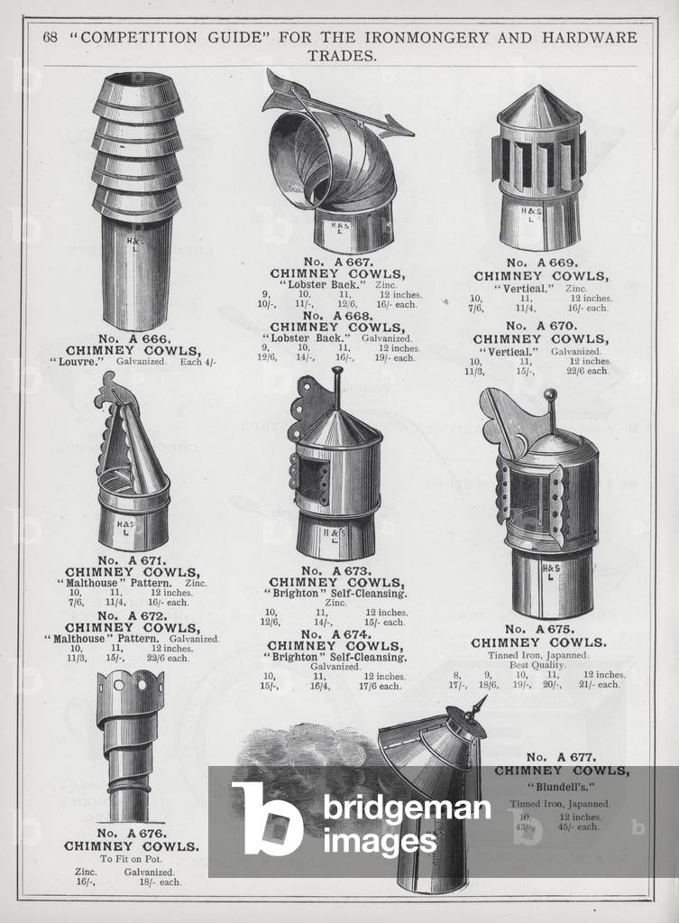 Page of catalogue for the Ironmongery and Hardware Trades, c 1895 (litho)