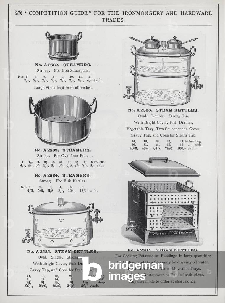 Page of catalogue for the Ironmongery and Hardware Trades, c 1895 (litho)