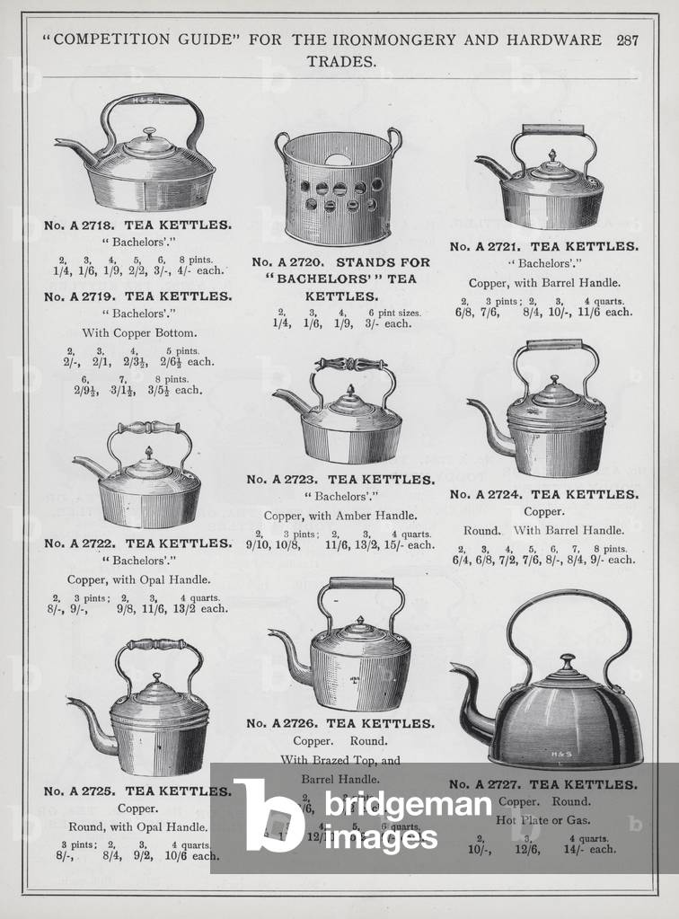 Page of catalogue for the Ironmongery and Hardware Trades, c 1895 (litho)