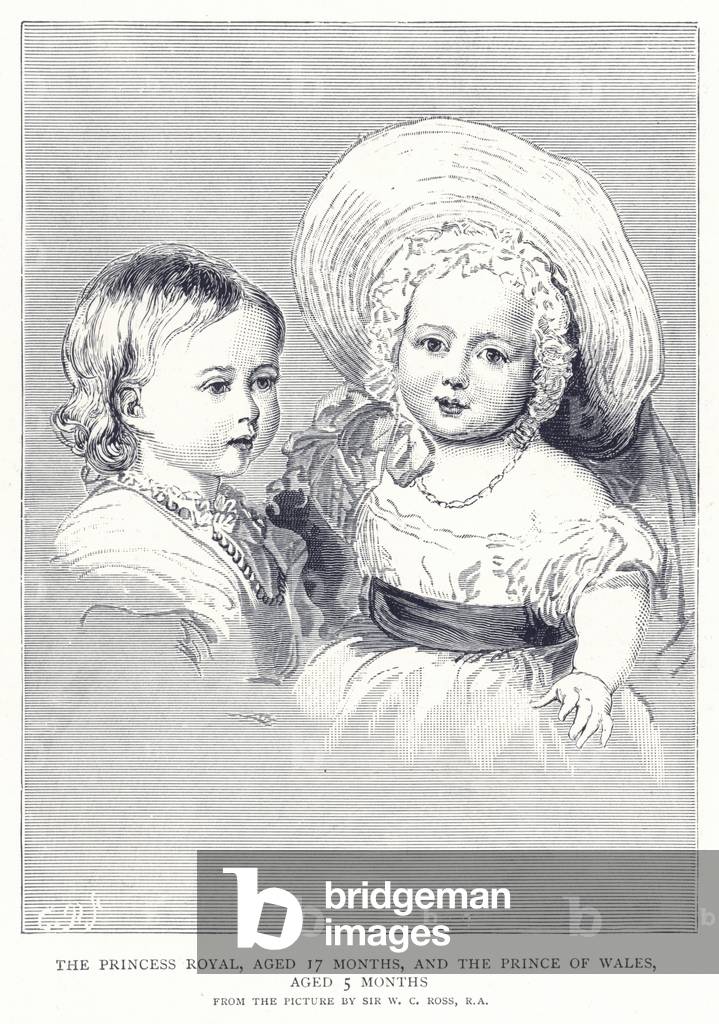 The Princess Royal, aged 17 months, and the Prince of Wales, aged 5 months (engraving)