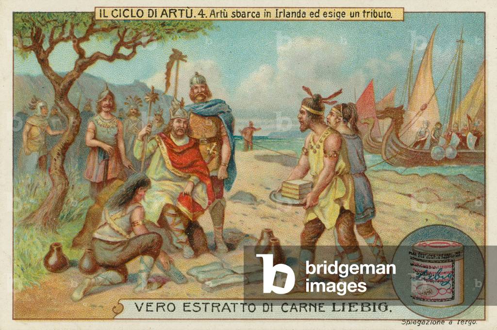 King Arthur receives tribute in Ireland (chromolitho)