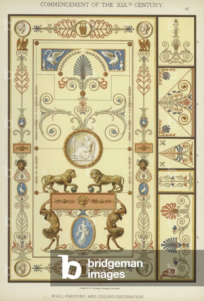 Commencement of the XIXth Century, Wall-Painting and Ceiling-Decoration (colour litho)