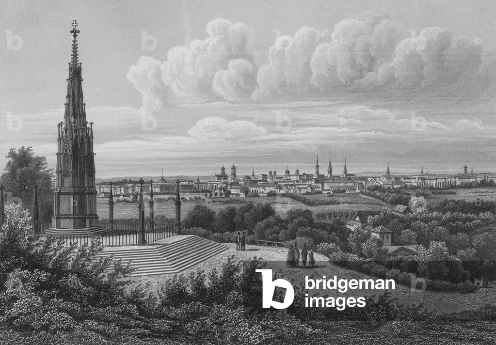 View of Berlin from the Kreuzberg (steel engraving)