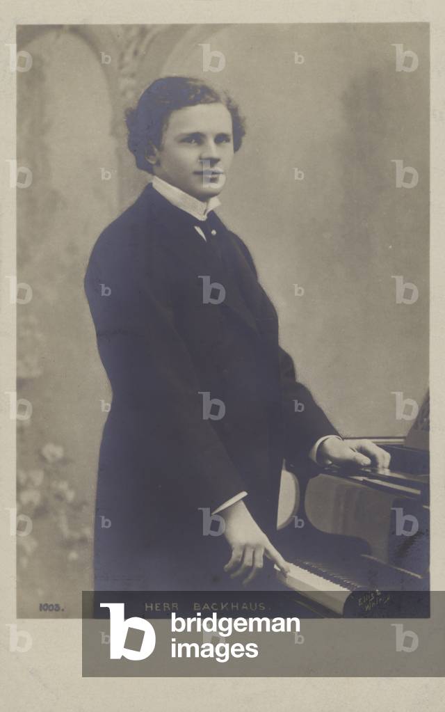 Wilhelm Backhaus, German pianist (b/w photo)