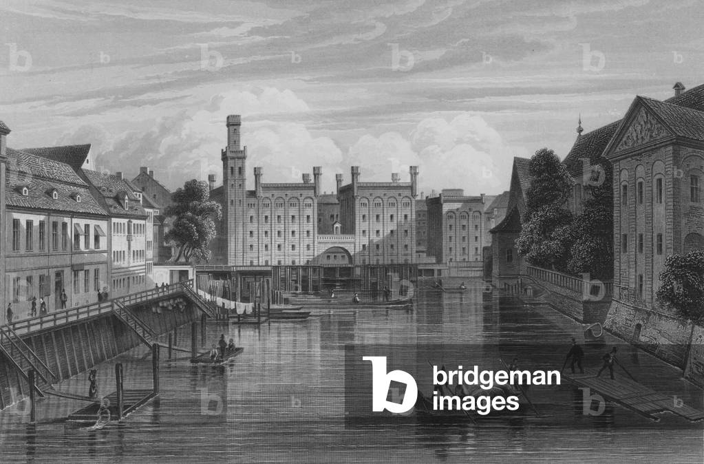 View from the Langen Bruecke, Berlin (steel engraving)