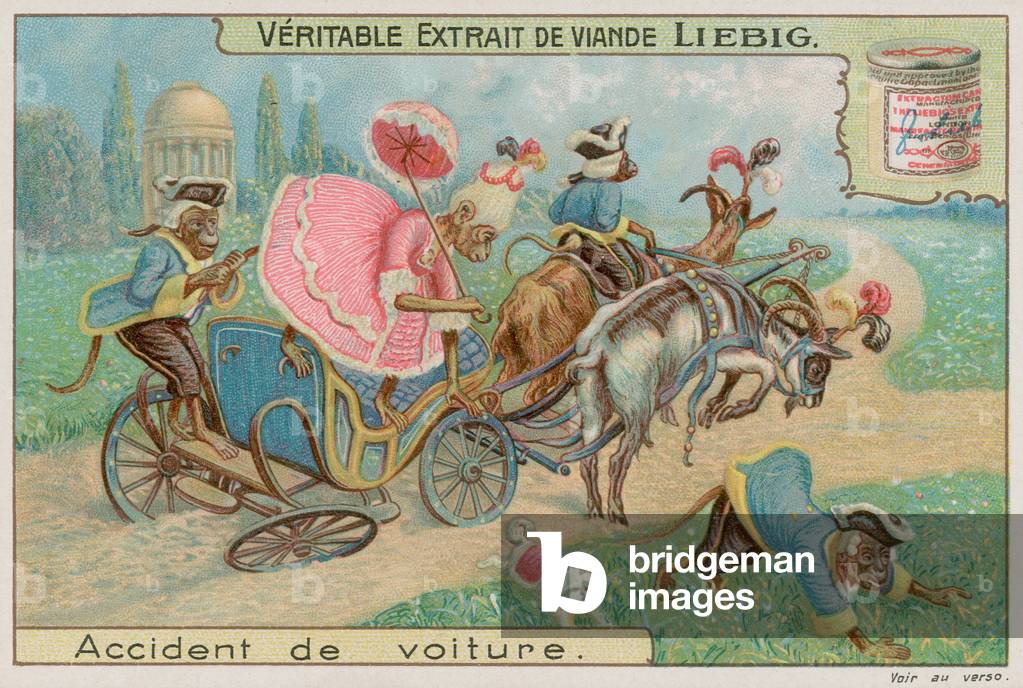 Monkeys in a carriage (chromolitho)