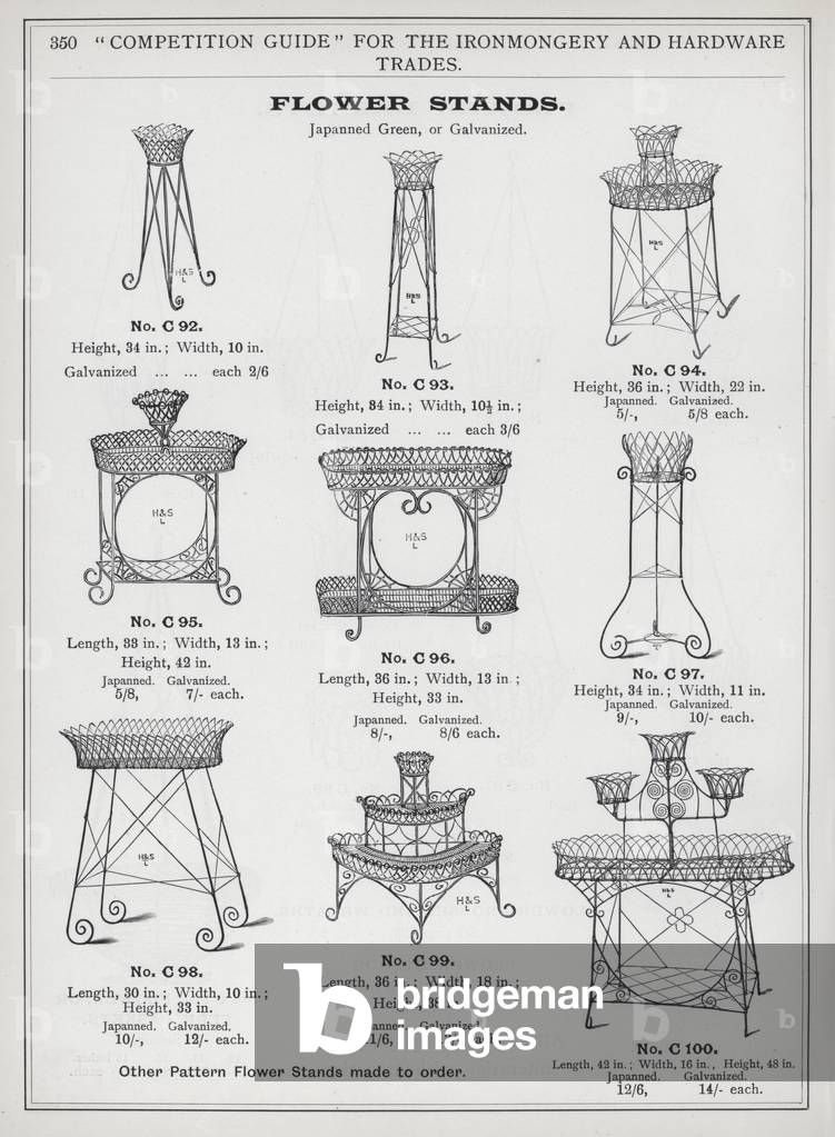 Page of catalogue for the Ironmongery and Hardware Trades, c 1895 (litho)