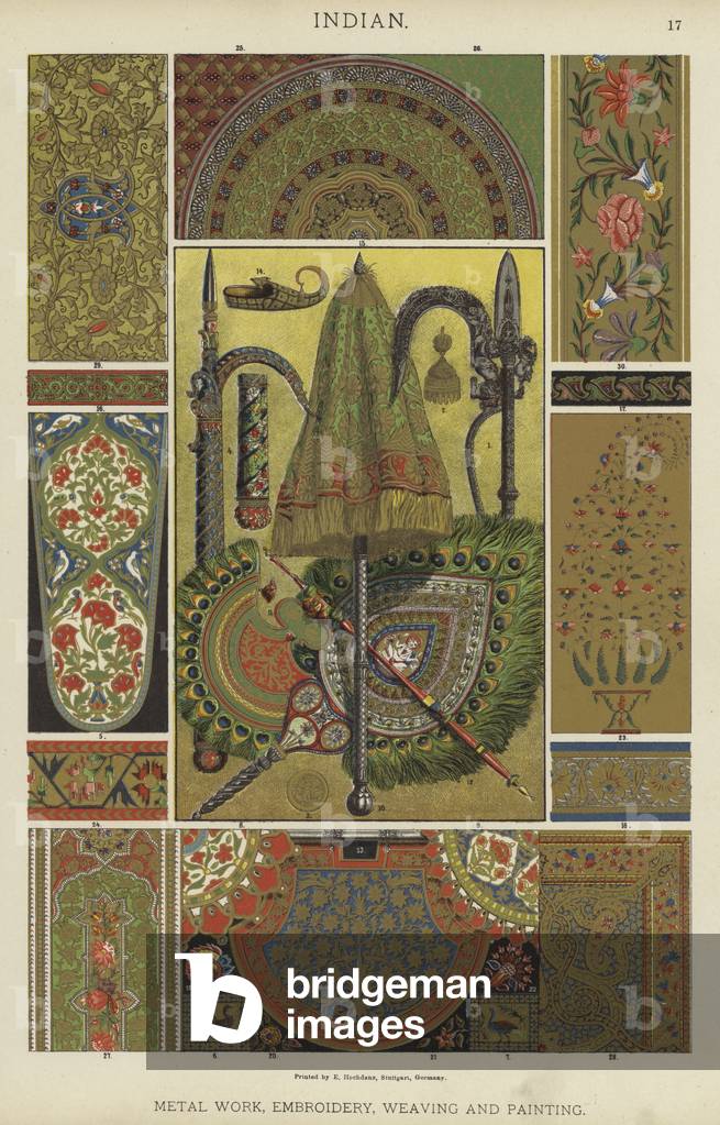 Indian, Metal Work, Embroidery, Weaving and Painting (colour litho)