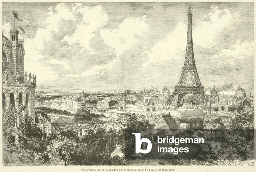 Vue D'Ensemble de L'Exposition Universelle, Prise du Palais du Trocadero (engraving)