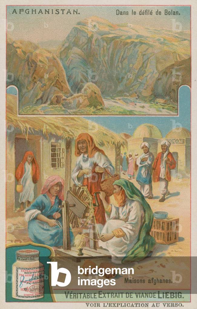 The Bolan Pass and an Afghan House (chromolitho)