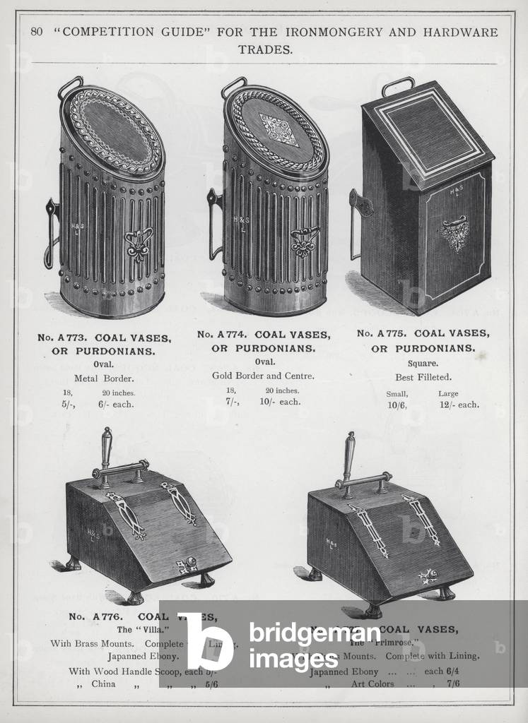 Page of catalogue for the Ironmongery and Hardware Trades, c 1895 (litho)