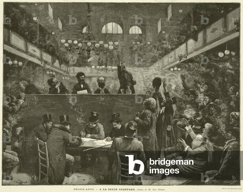 Beaux-Arts, A la Salle Graffard, tableau de M Jean Beraud (engraving)