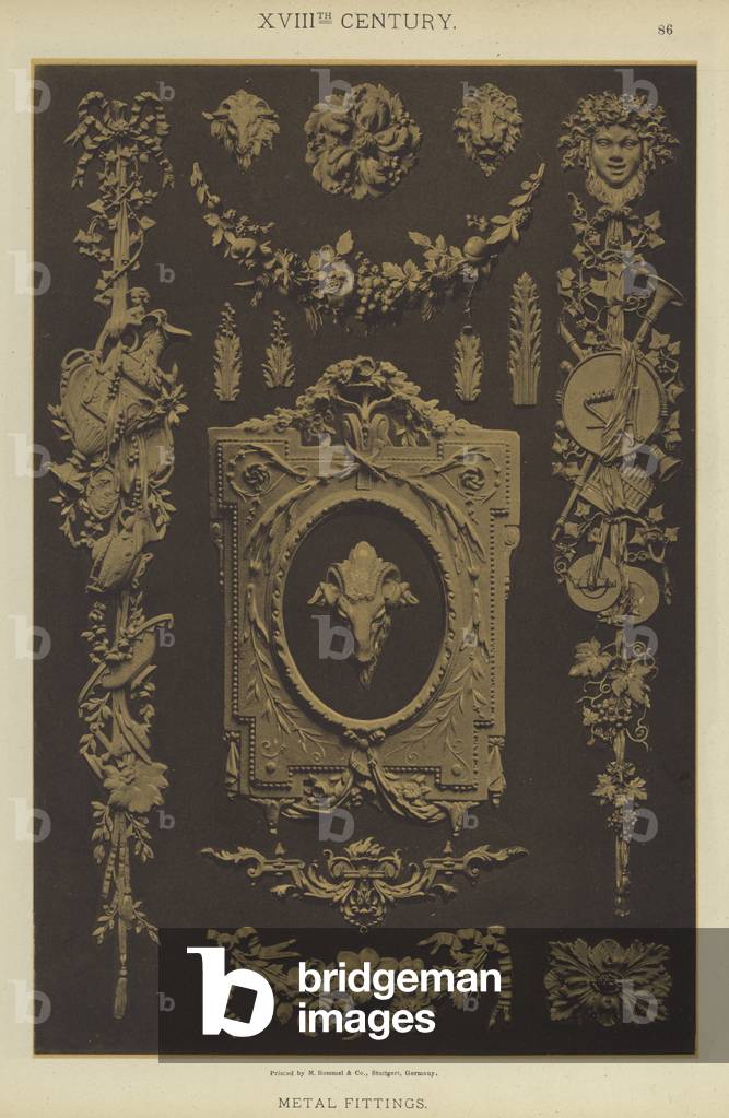 XVIIIth Century, Metal Fittings (colour litho)