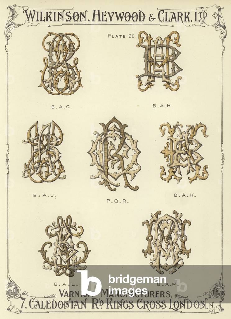 BAG, BAH, BAJ, PQR, BAK, BAL, BAM (chromolitho)