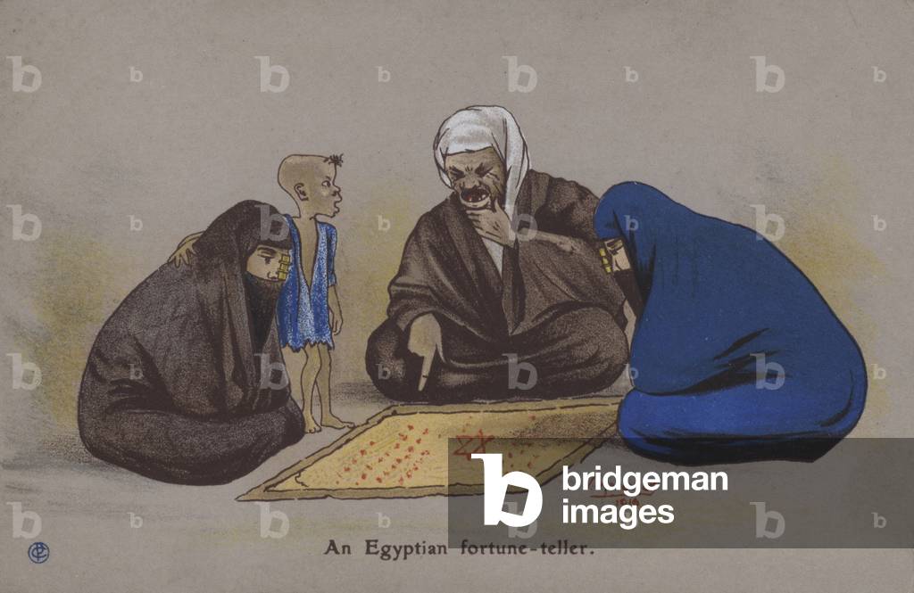 A fortune teller, Egypt (colour litho)