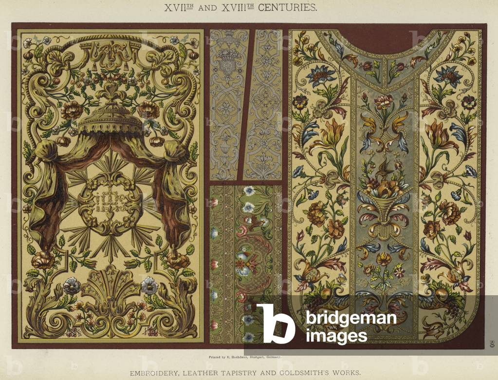 XVIIth and XVIIIth Centuries, Embroidery, Leather Tapistry and Goldsmith's Works (colour litho)