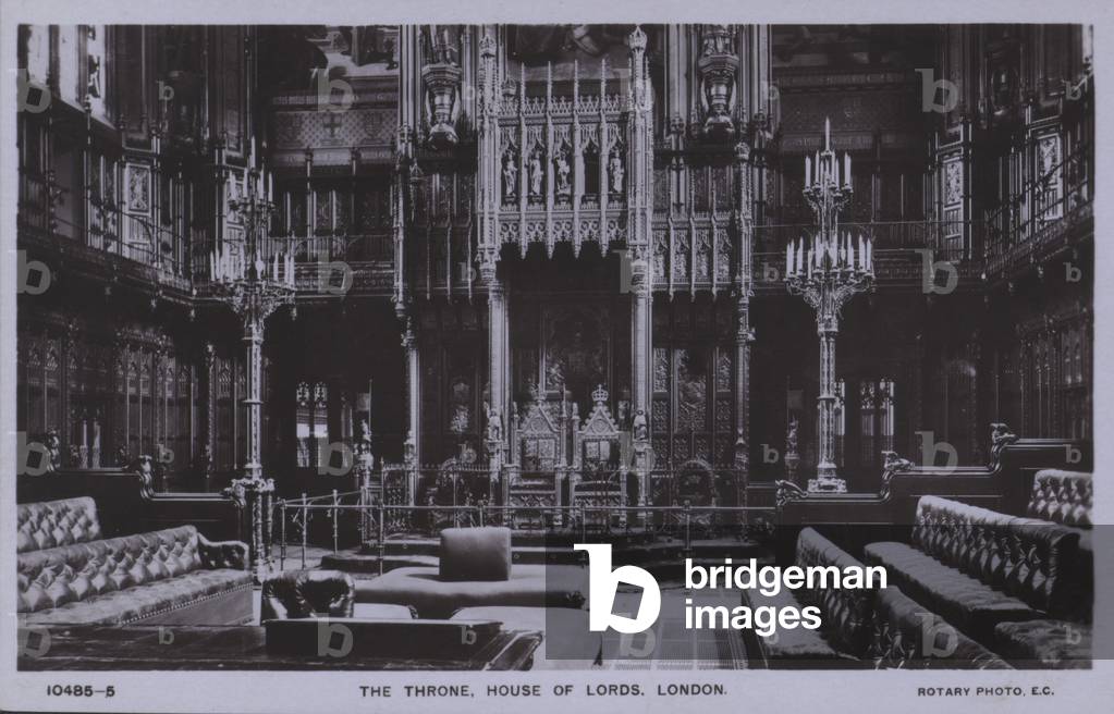 The Throne, House of Lords, London (b/w photo)