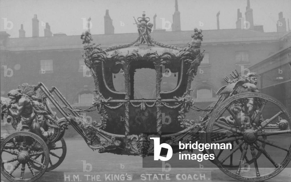 HM The King's state coach (b/w photo)