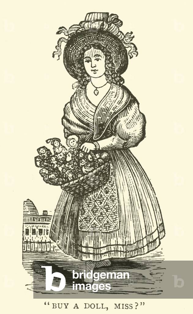 Doll seller (woodcut)