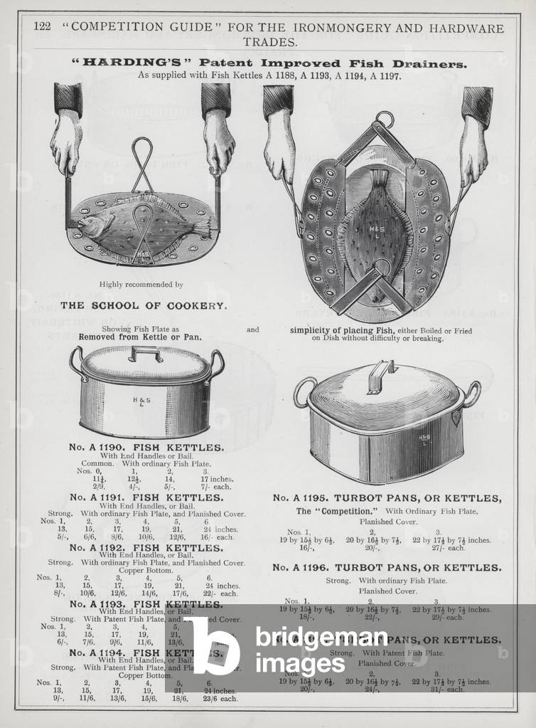 Page of catalogue for the Ironmongery and Hardware Trades, c 1895 (litho)