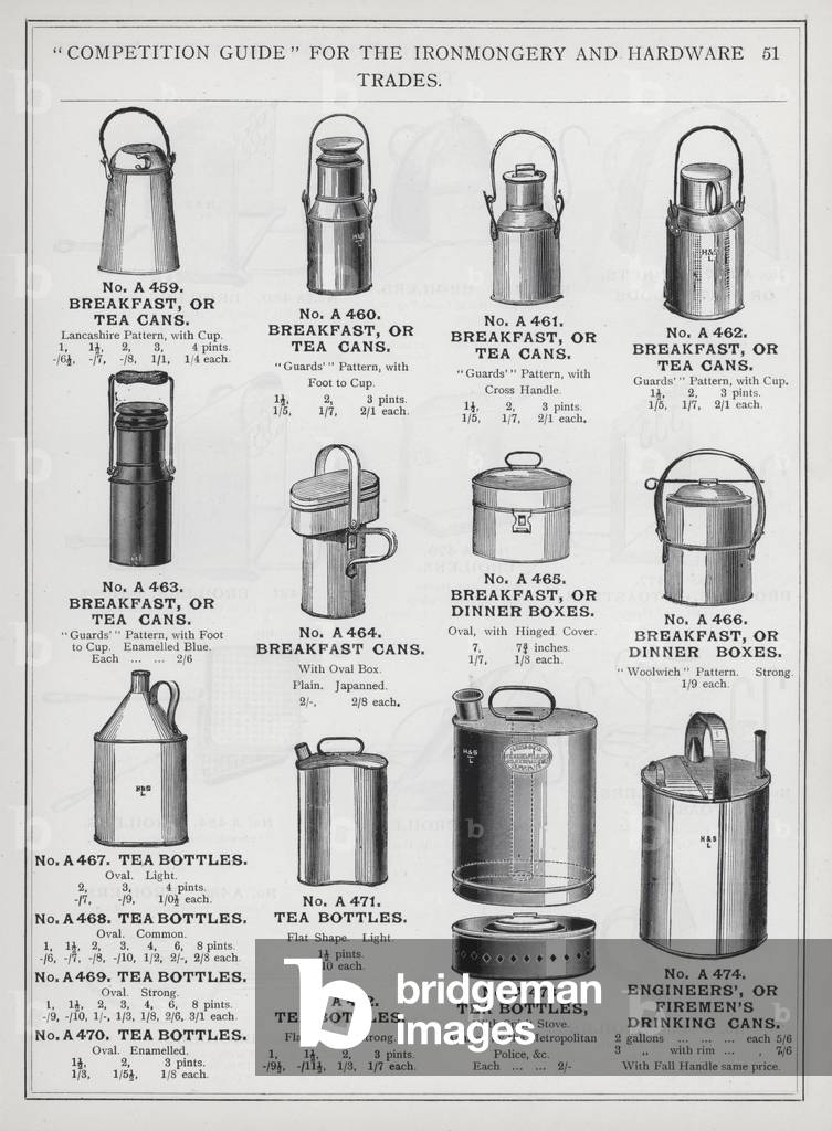 Page of catalogue for the Ironmongery and Hardware Trades, c 1895 (litho)