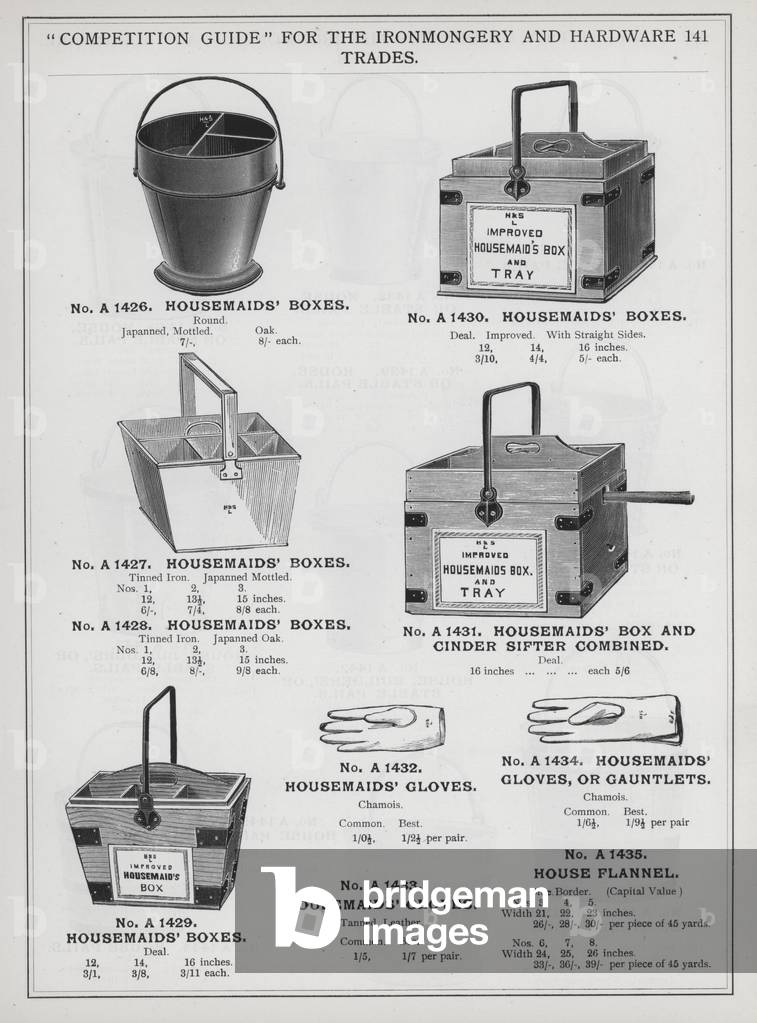 Page of catalogue for the Ironmongery and Hardware Trades, c 1895 (litho)