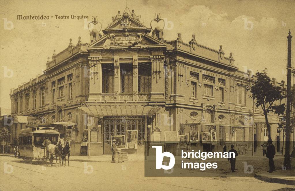 Teatro Urquiza, Montevideo, Uruguay (b/w photo)