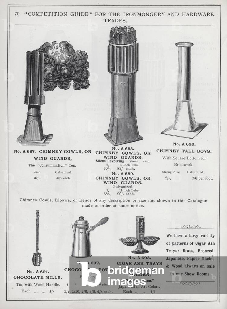 Page of catalogue for the Ironmongery and Hardware Trades, c 1895 (litho)