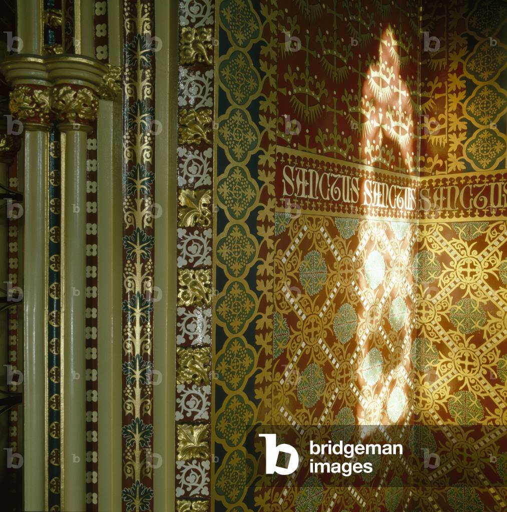 Detail of wall decoration, St Giles, Cheadle, Staffordshire, England (photo)