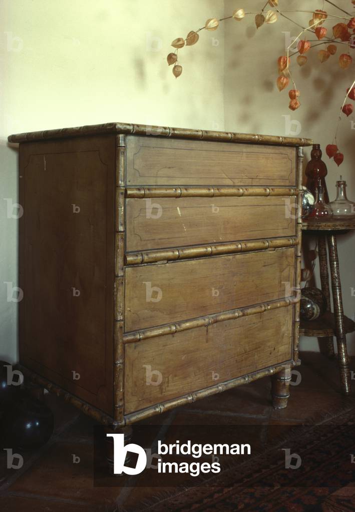 Pine Commode in simulated bamboo finish, Debenham, Suffolk (photo)