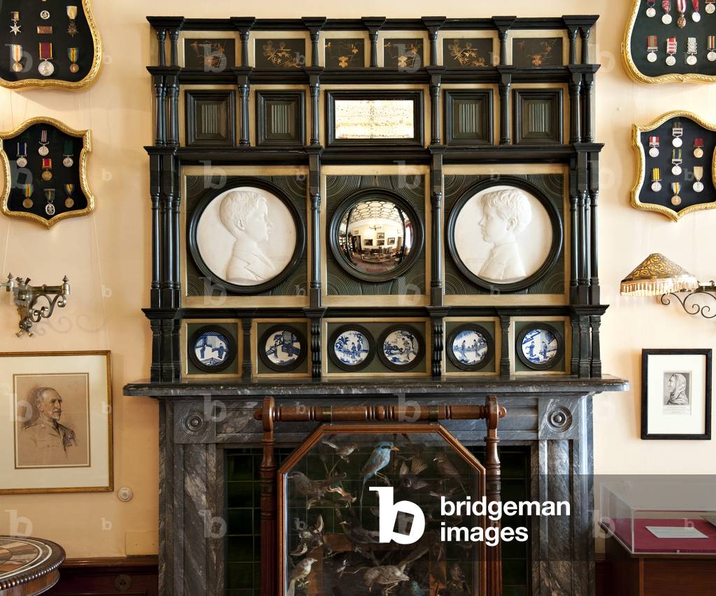 The Edward Green Overmantle, c.1875 (wood, lacquer, porcelain & marble)