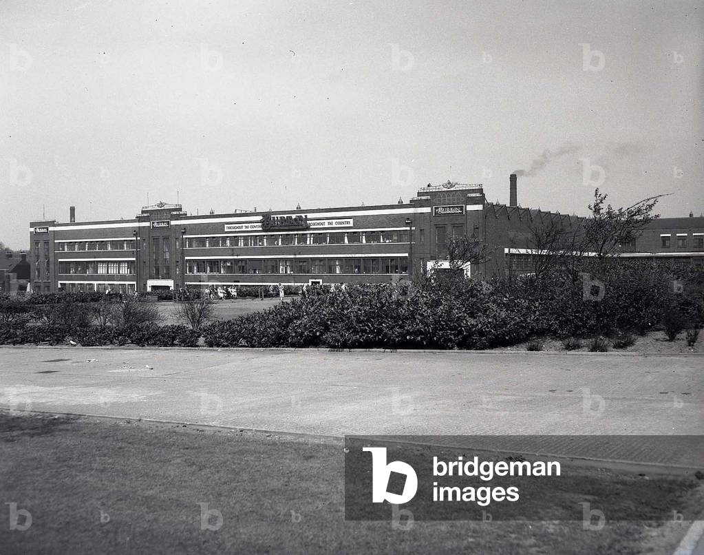 Exterior of Burton's Hudson Road factory, Leeds, c.1960 (b/w photo)