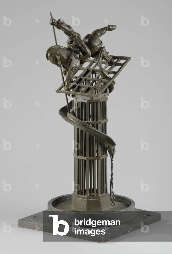 Maquette for statue of George and the Dragon, c.1988 (wood, wire & clay) (see also 876205-6)