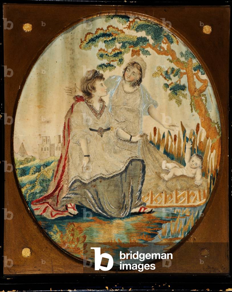 The Discovery of  Moses to Pharaoh's Daughter, 1820s (textile)