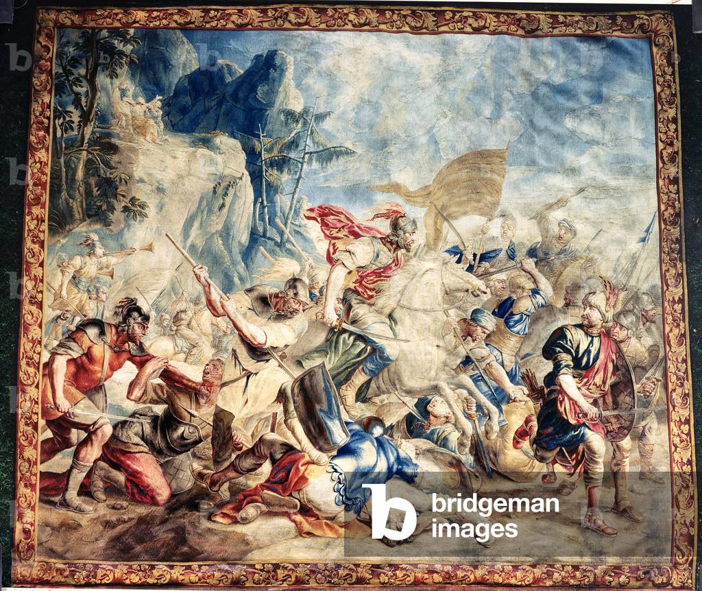 The Battle of the Israelites and Amelikites, from the workshop of Frans and Pieter van der Borcht (silk tapestry)