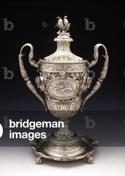 Silver cup and cover by William Holmes and Nicholas Dumee, 1774 (photo)