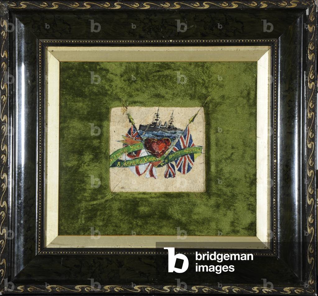 Decorated biscuit, Christmas Card, 'Xmas 1914'