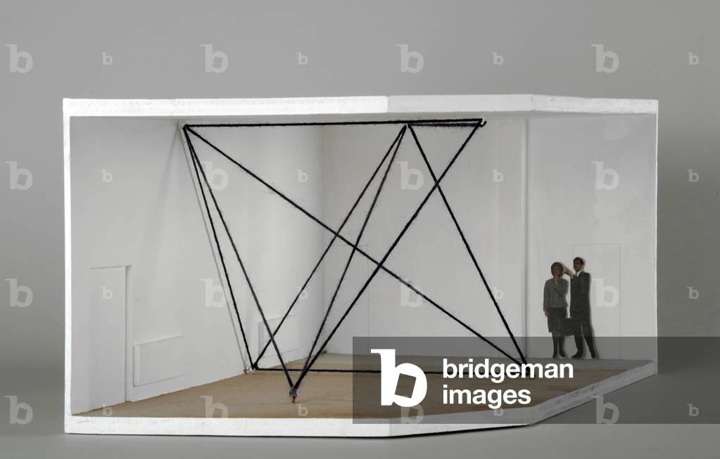 Maquette for Two Forms, gallery A (1), 1998 (painted plywood, card & wood)